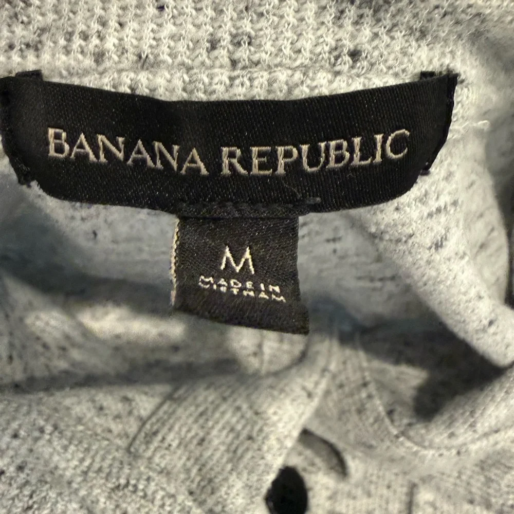 Banana Republic Gray Knit Shirt Jacket Men’s Medium Button Front Overshirt